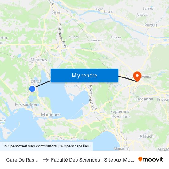 Gare De Rassuen to Faculté Des Sciences - Site Aix-Montperrin map