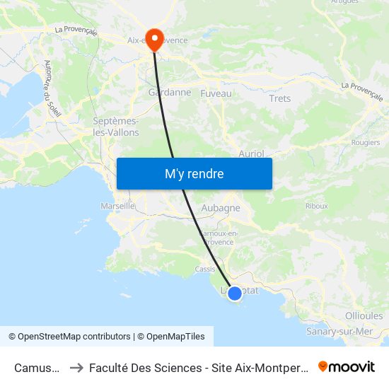Camusso to Faculté Des Sciences - Site Aix-Montperrin map