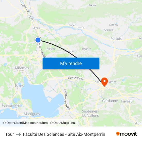 Tour to Faculté Des Sciences - Site Aix-Montperrin map