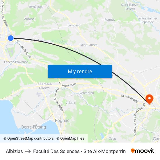 Albizias to Faculté Des Sciences - Site Aix-Montperrin map