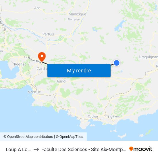Loup À Loup to Faculté Des Sciences - Site Aix-Montperrin map