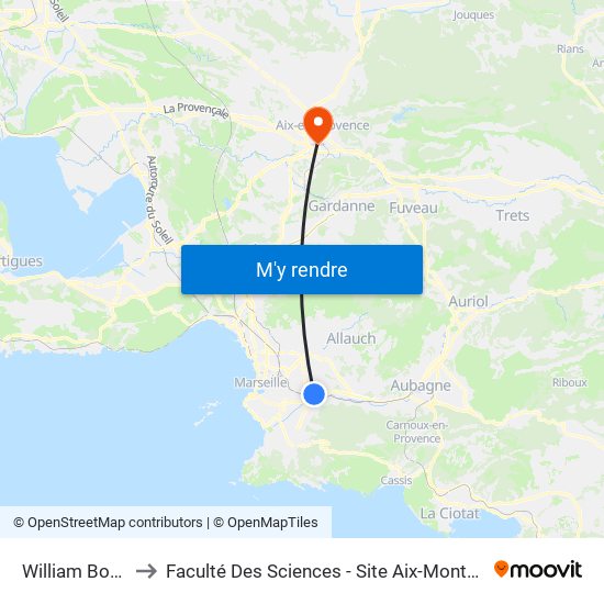 William Booth to Faculté Des Sciences - Site Aix-Montperrin map
