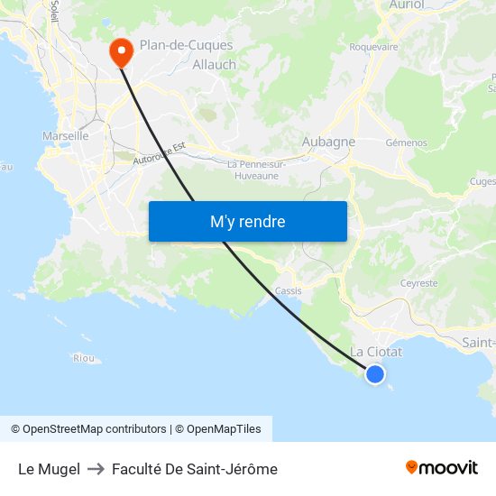 Le Mugel to Faculté De Saint-Jérôme map