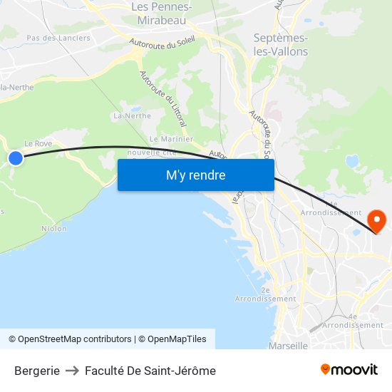 Bergerie to Faculté De Saint-Jérôme map