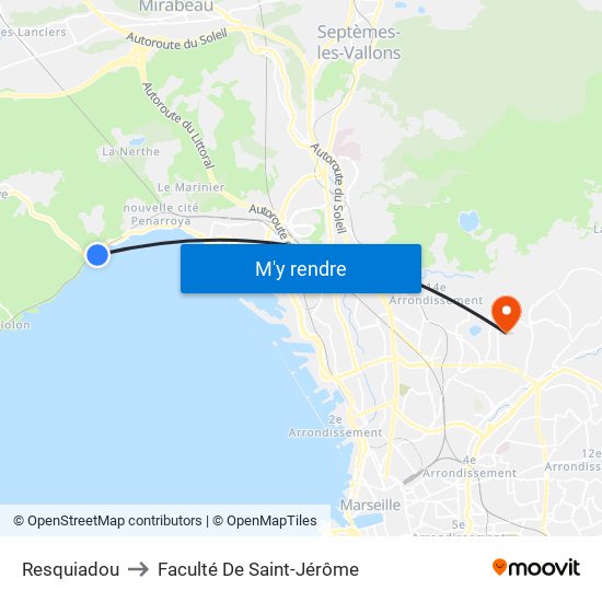 Resquiadou to Faculté De Saint-Jérôme map