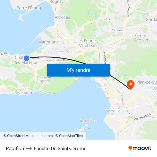 Pataflou to Faculté De Saint-Jérôme map