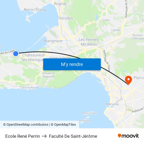Ecole René Perrin to Faculté De Saint-Jérôme map