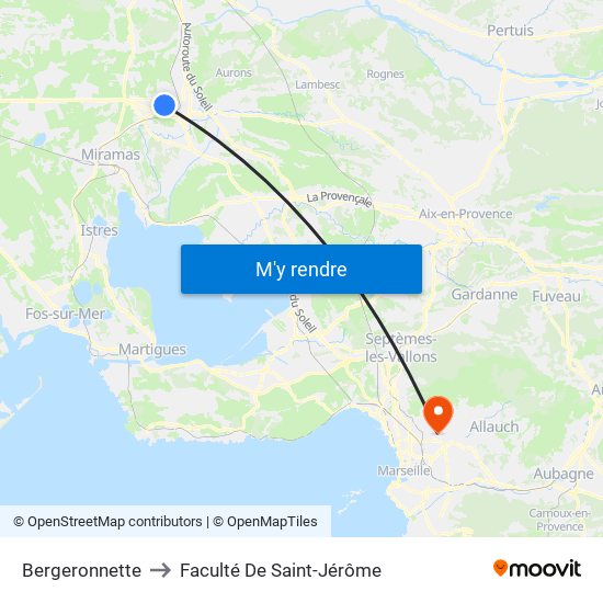Bergeronnette to Faculté De Saint-Jérôme map