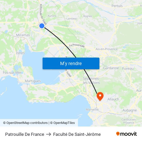 Patrouille De France to Faculté De Saint-Jérôme map