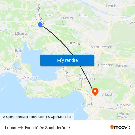 Lurian to Faculté De Saint-Jérôme map