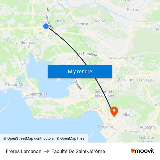 Frères Lamanon to Faculté De Saint-Jérôme map