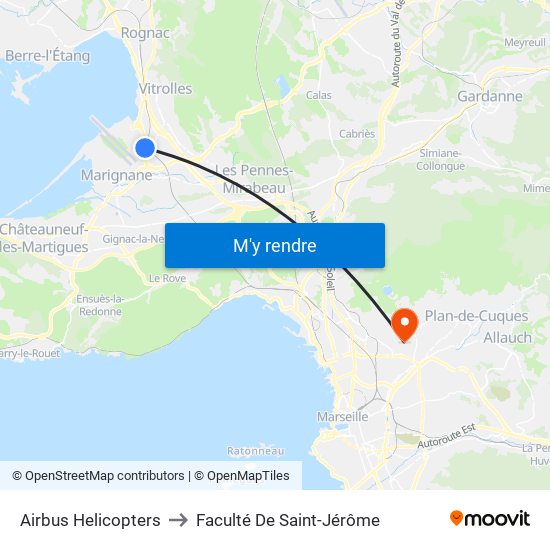 Airbus Helicopters to Faculté De Saint-Jérôme map