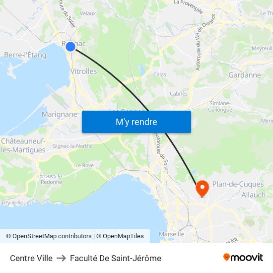 Centre Ville to Faculté De Saint-Jérôme map