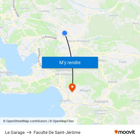 Le Garage to Faculté De Saint-Jérôme map