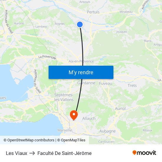 Les Viaux to Faculté De Saint-Jérôme map