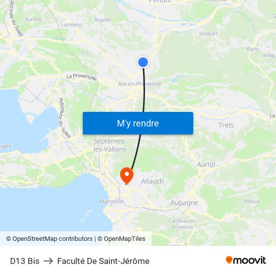 D13 Bis to Faculté De Saint-Jérôme map