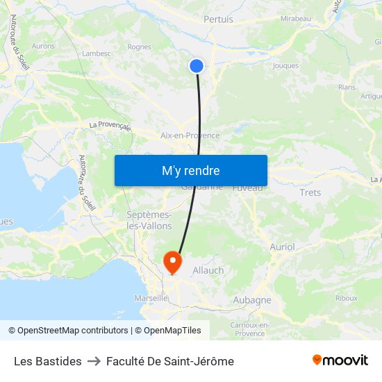 Les Bastides to Faculté De Saint-Jérôme map