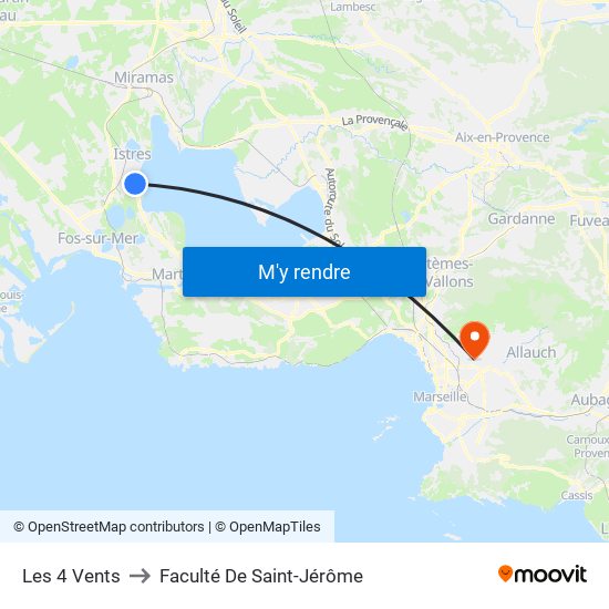 Les 4 Vents to Faculté De Saint-Jérôme map