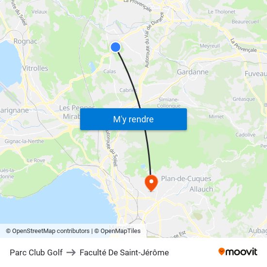 Parc Club Golf to Faculté De Saint-Jérôme map