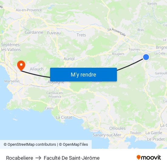 Rocabeliere to Faculté De Saint-Jérôme map