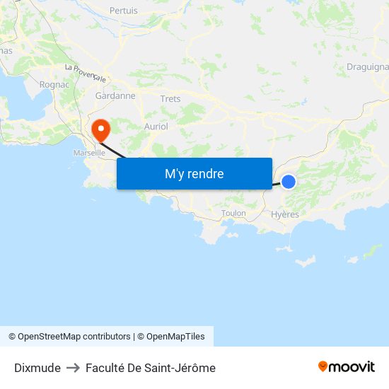 Dixmude to Faculté De Saint-Jérôme map