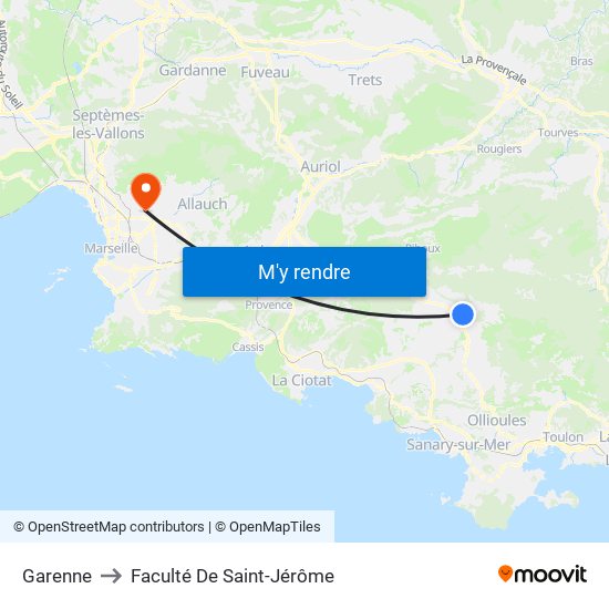 Garenne to Faculté De Saint-Jérôme map