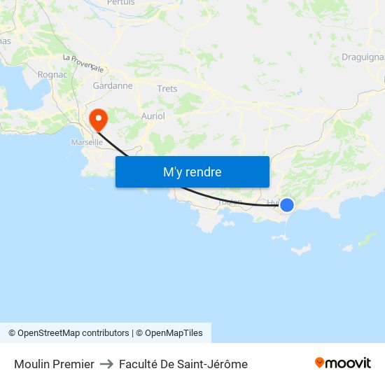 Moulin Premier to Faculté De Saint-Jérôme map