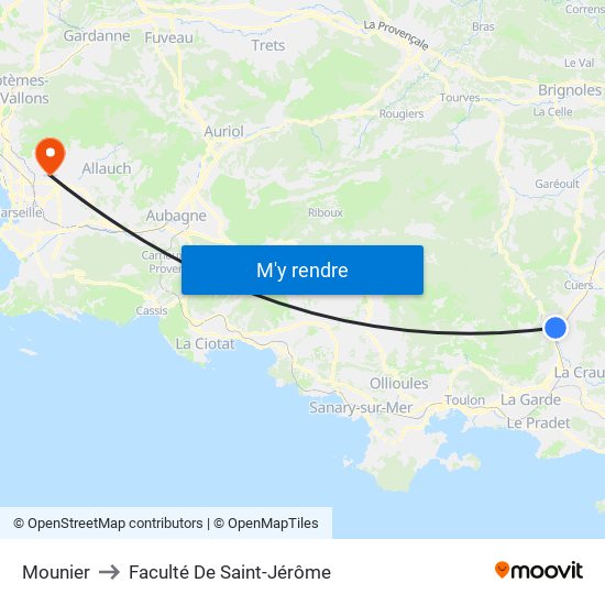 Mounier to Faculté De Saint-Jérôme map