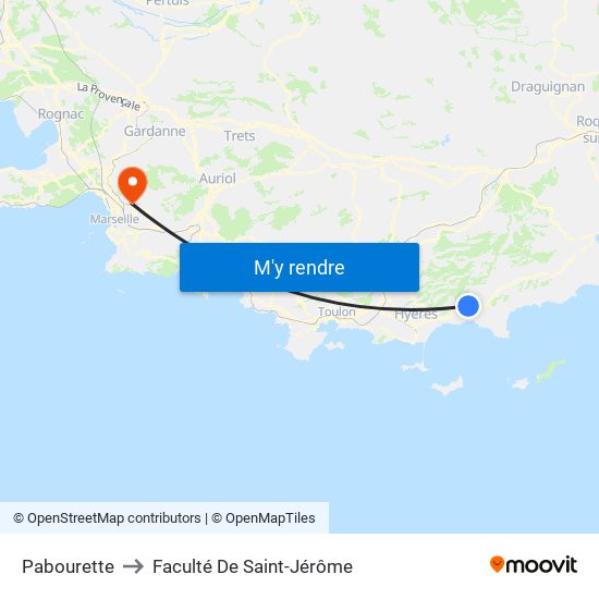 Pabourette to Faculté De Saint-Jérôme map