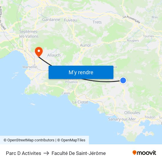 Parc D Activites to Faculté De Saint-Jérôme map