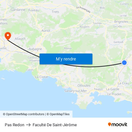 Pas Redon to Faculté De Saint-Jérôme map