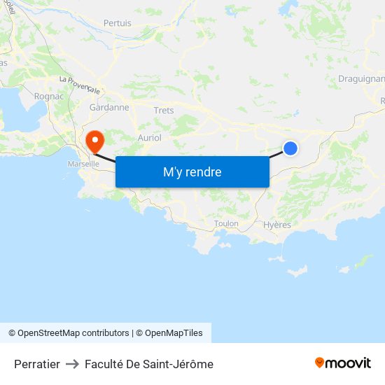 Perratier to Faculté De Saint-Jérôme map
