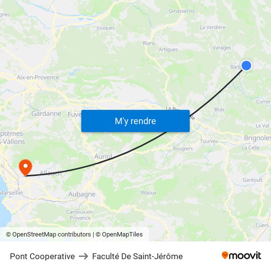 Pont Cooperative to Faculté De Saint-Jérôme map