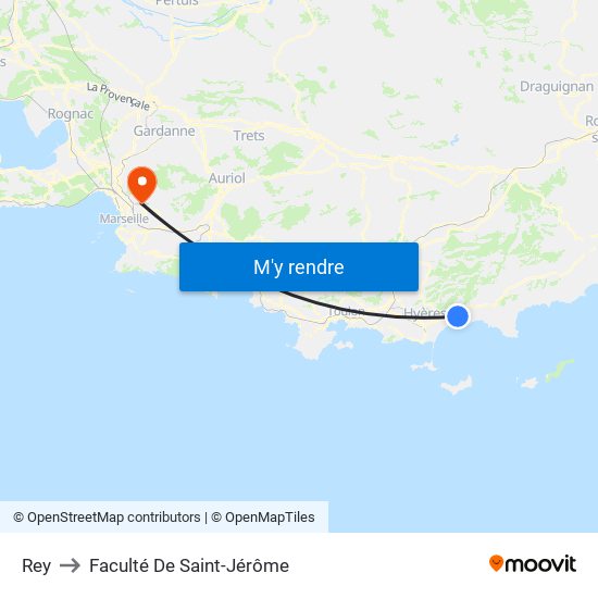 Rey to Faculté De Saint-Jérôme map