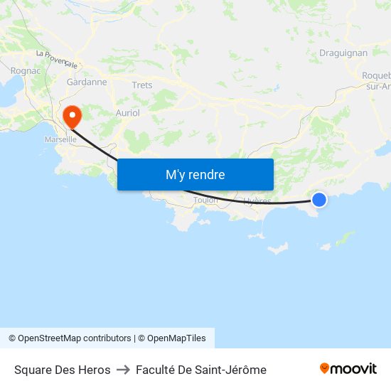 Square Des Heros to Faculté De Saint-Jérôme map
