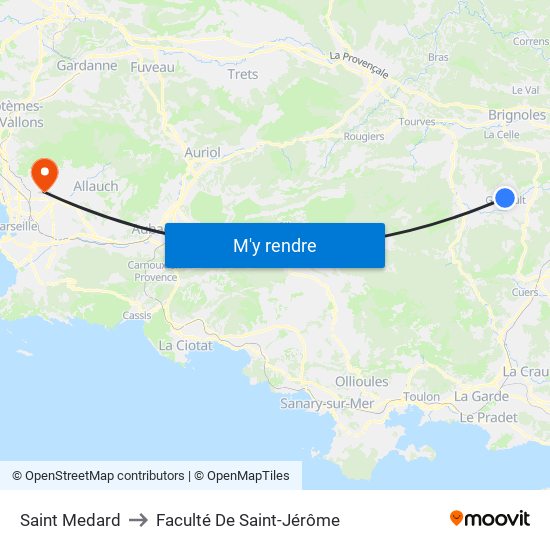Saint Medard to Faculté De Saint-Jérôme map