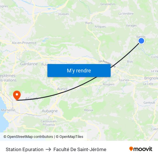 Station Epuration to Faculté De Saint-Jérôme map
