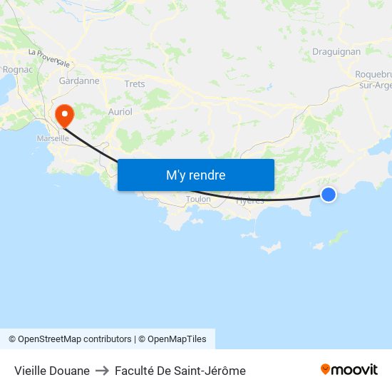 Vieille Douane to Faculté De Saint-Jérôme map