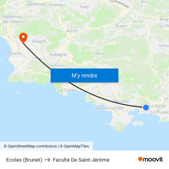 Ecoles (Brunet) to Faculté De Saint-Jérôme map