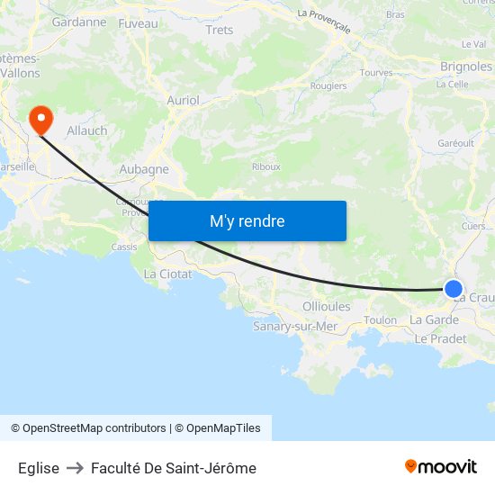 Eglise to Faculté De Saint-Jérôme map