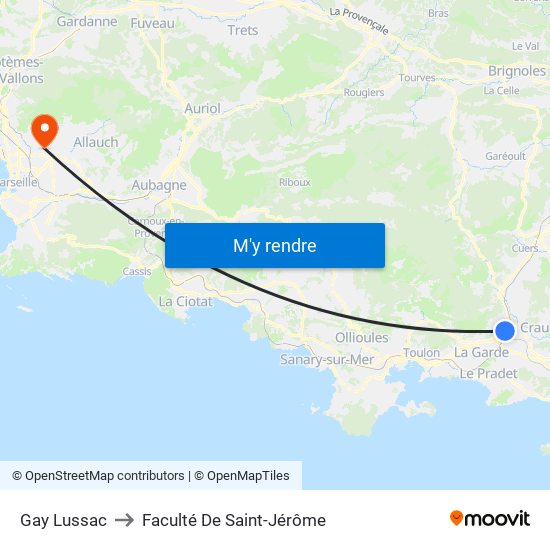 Gay Lussac to Faculté De Saint-Jérôme map