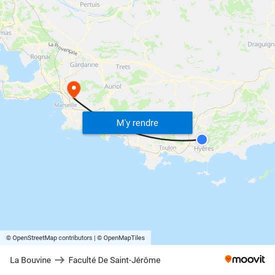 La Bouvine to Faculté De Saint-Jérôme map