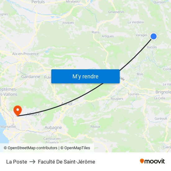 La Poste to Faculté De Saint-Jérôme map