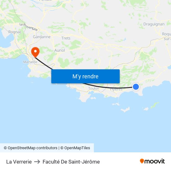 La Verrerie to Faculté De Saint-Jérôme map