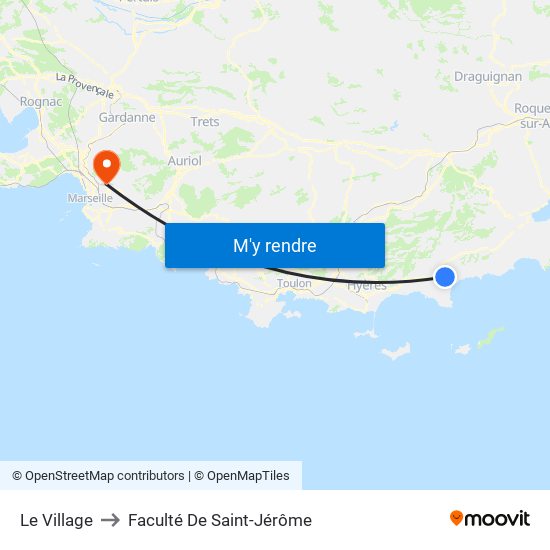 Le Village to Faculté De Saint-Jérôme map