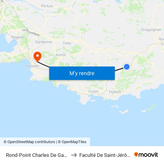 Rond-Point Charles De Gaulle to Faculté De Saint-Jérôme map