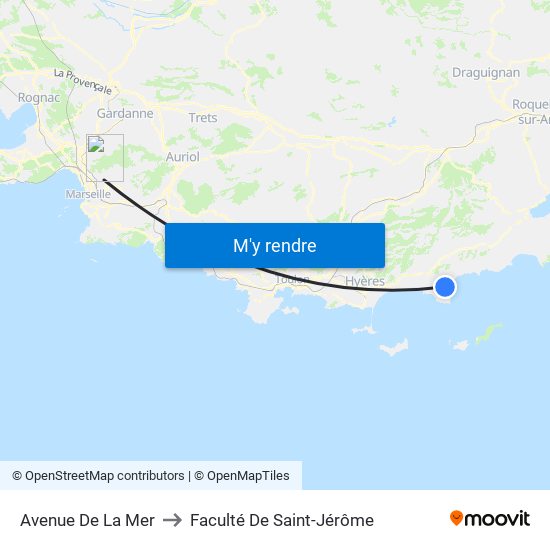 Avenue De La Mer to Faculté De Saint-Jérôme map
