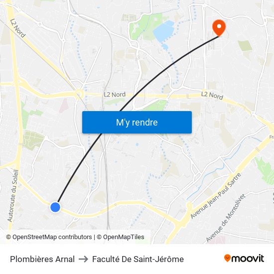 Plombières Arnal to Faculté De Saint-Jérôme map