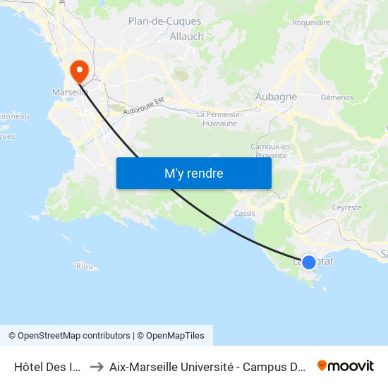Hôtel Des Impôts to Aix-Marseille Université - Campus De Saint-Charles map