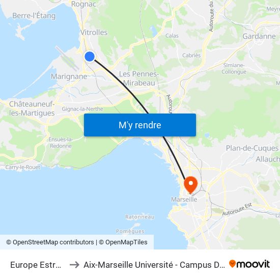 Europe Estroublans to Aix-Marseille Université - Campus De Saint-Charles map